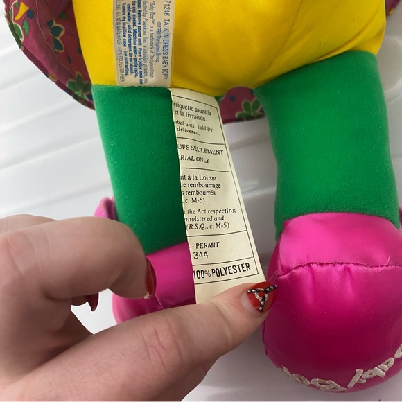 BABY BOP Talk N Dress Teach Me 17" Plush Doll Vtg 1993 Barney Dinosaur Playskool - Picture 13 of 13